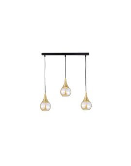 Lampa wisząca nowoczesna 3xE27 LACRIMA HONEY/GOLD