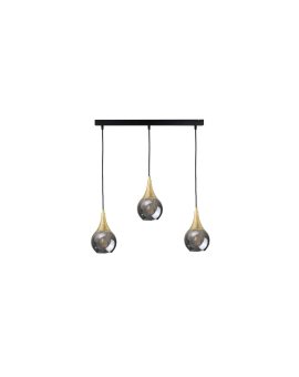 Lampa wisząca nowoczesna 3xE27 LACRIMA SMOKY/GOLD