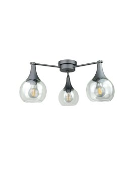 Lampa sufitowa 3xE27 STAR CLEAR BLACK