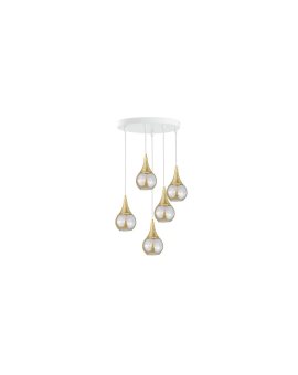 Lampa wisząca nowoczesna 5xE27 LACRIMA WHITE