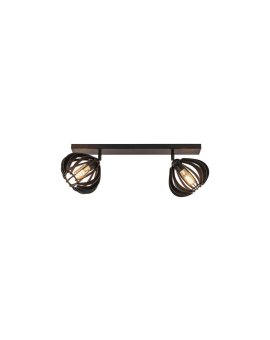 Lampa sufitowa drewno 2xE27 NORA BLACK