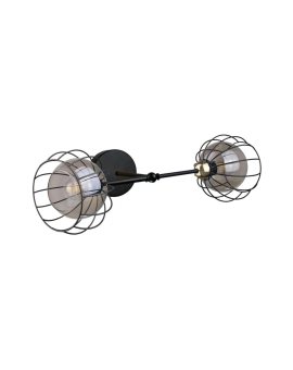 Kinkiet nowoczesny loftowy 2xE27 SOLO BLACK/GOLD