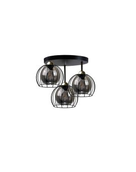 Lampa sufitowa loftowa nowoczesna 3xE27 SOLO BLACK/GOLD