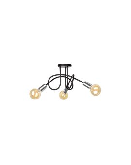 Lampa sufitowa nowoczesna 3xE27 RUMBA BLACK/SILVER