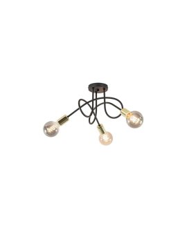 Lampa sufitowa nowoczesna 3xE27 RUMBA BLACK/GOLD