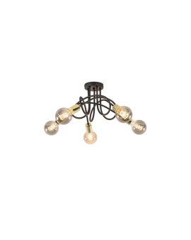 Lampa sufitowa nowoczesna 5xE27 RUMBA BLACK/GOLD
