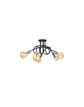 Lampa sufitowa nowoczesna 5xE27 RUMBA BLACK/SILVER