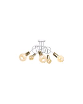 Lampa sufitowa nowoczesna 5xE27 RUMBA WHITE/GOLD