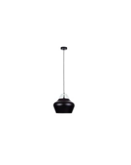 Lampa wisząca nowoczesna 1xE27 NEGRO WOOD WHITE/BLACK