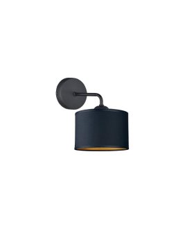 Kinkiet nowoczesny abażur 1xE27 FLOW BLACK