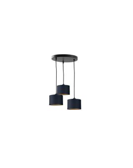 Lampa wisząca nowoczesna abażur 3x E27 FLOW BLACK