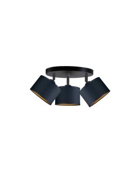 Spot nowoczesny abażur 3x E27 FLOW BLACK
