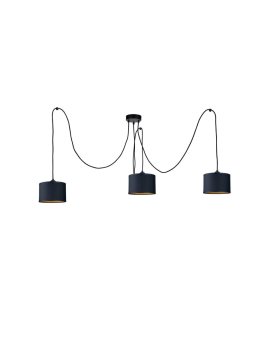 Lampa wisząca nowoczesna abażur 3xE27 FLOW BLACK LONG
