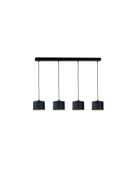 Lampa wisząca nowoczesna abażur 4xE27 FLOW BLACK