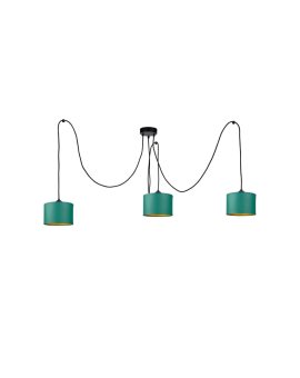 Lampa wisząca nowoczesna abażur 3xE27 FLOW GREEN LONG