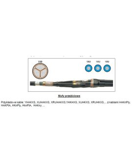 Mufa B przejściowa SN z złączkami śrubowymi MXSU-24B/1XU-3SB - TE Raychem - papier 70 lub 120 mm2