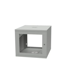 Szafa wisząca RACK 19 9U 600mm drzwi szklane szara BASIC