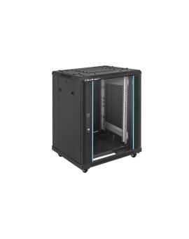 Qoltec Szafa RACK 19 15U 600 x 855 x 600 Hartowane drzwi Stojąca Nóżki + Kółka Stalowa obudowa Zamek