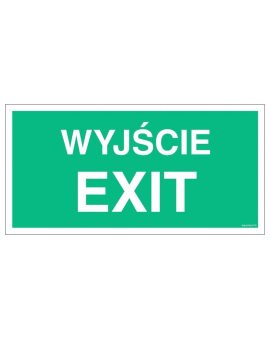 ZNAK - AC001 Wyjście / EXIT 80 x 40 cm PS - Płyta 1mm foto.