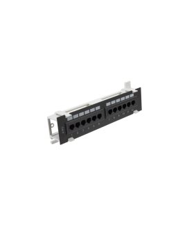 Patch panel RACK 10 kat.6 12p UTP naścienny 1U czarny
