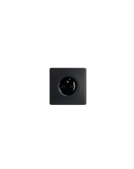Gniazdko elektryczne czarne pojedyncze ramka stal szczotkowana PVD Black GN-SNPBL01C