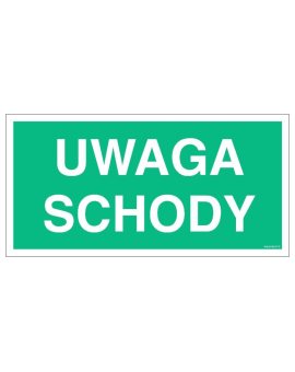 ZNAK - AC037 Uwaga schody 80 x 40 cm PS - Płyta 1mm foto.