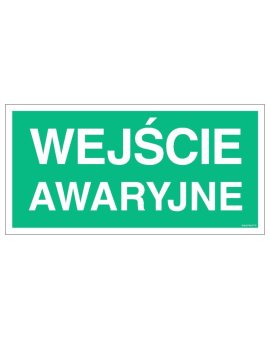 ZNAK - AC050 Wejście awaryjne 100 x 50 cm FS - Folia samoprzylepna foto.
