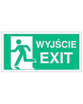ZNAK - AC076 Wyjście / EXIT lewostronne 100 x 50 cm FS - Folia samoprzylepna foto.