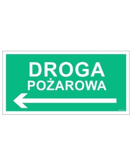 ZNAK - AC077 Droga pożarowa w lewo 20 x 10 cm TS - Płyta TD foto.
