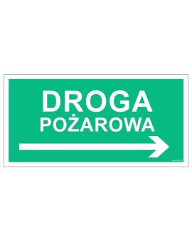 ZNAK - AC078 Droga pożarowa w prawo 30 x 15 cm KS - Folia podłogowa foto.