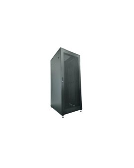 Szafa serwerowa 42U 600x1000, drzwi przednie stalowe perforowane, drzwi tylne stalowe perforowane, zamek, 4 belki nośne, 4 regul