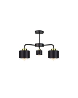 Lampa sufitowa nowoczesna 3x E27 SIMPLY BLACK/GOLD