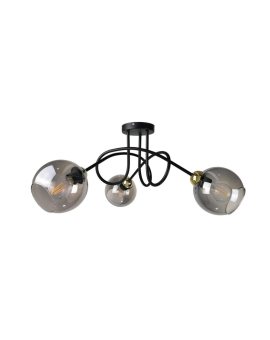 Lampa sufitowa nowoczesna 3xE27 RING BLACK/GOLD