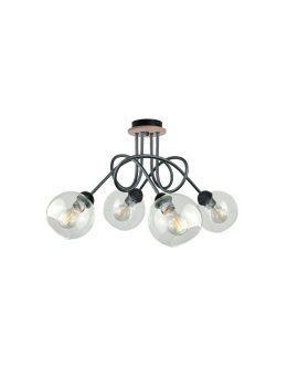 Lampa sufitowa nowoczesna 4xE27 EVIE BLACK/WOOD