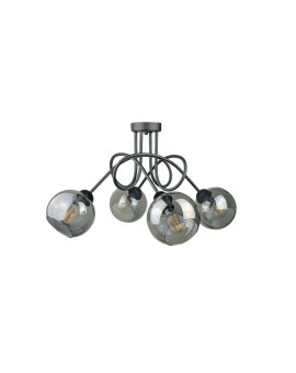 Lampa sufitowa nowoczesna 4xE27 RING BLACK