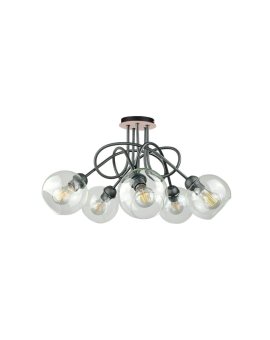 Lampa sufitowa nowoczesna 5xE27 EVIE BLACK/WOOD