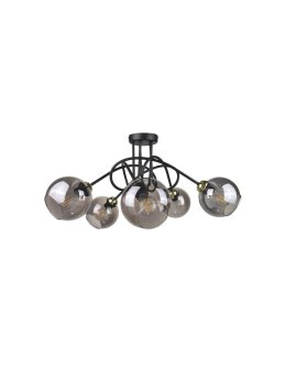 Lampa sufitowa nowoczesna 5xE27 RING BLACK/GOLD