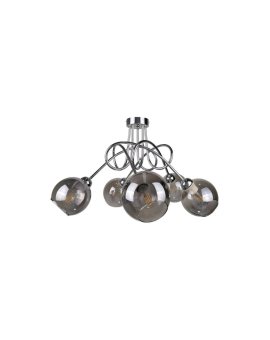 Lampa sufitowa nowoczesna 5xE27 RING SILVER