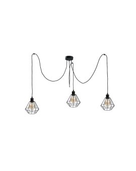 Lampa wisząca loftowa 3 xE27 FOSKAL BLACK