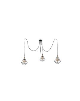 Lampa wisząca loftowa 3 xE27 FOSKAL GOLD