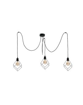 Lampa wisząca loftowa 3 xE27 RUBEN BLACK