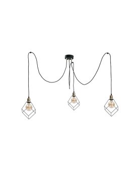 Lampa wisząca loftowa 3 xE27 RUBEN GOLD