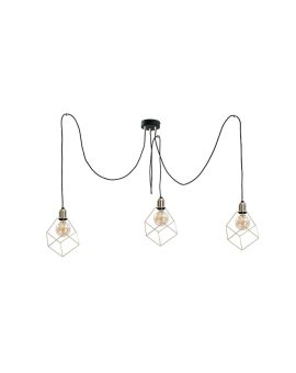 Lampa wisząca loftowa 3 xE27 TAHO GOLD