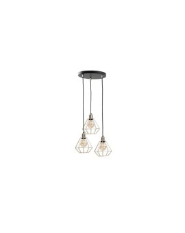 Lampa wisząca loftowa 3x E27 COMO GOLD