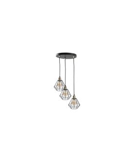 Lampa wisząca loftowa 3x E27 FOSKAL GOLD