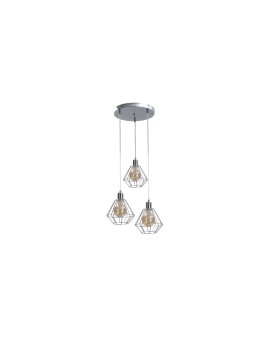 Lampa wisząca loftowa 3x E27 FOSKAL SILVER