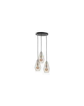 Lampa wisząca loftowa 3x E27 GEO GOLD