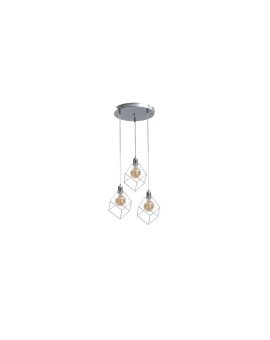 Lampa wisząca loftowa 3x E27 RUBEN SILVER
