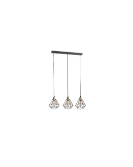 Lampa wisząca loftowa 3xE27 FOSKAL GOLD