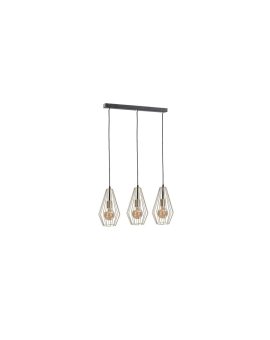 Lampa wisząca loftowa 3xE27 GEO GOLD